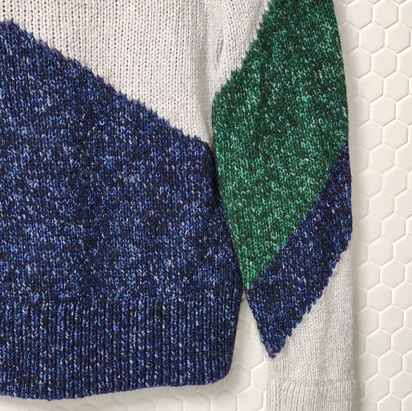 Banana Republic Metallic Color-Block Cropped Sweater, Wool / Cotton / Alpaca - Picture 7 of 11